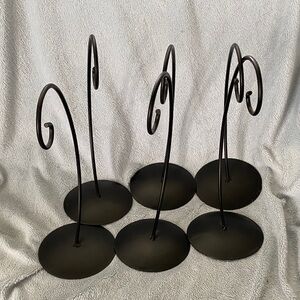 Metal black stands for displaying ornaments- 6 total